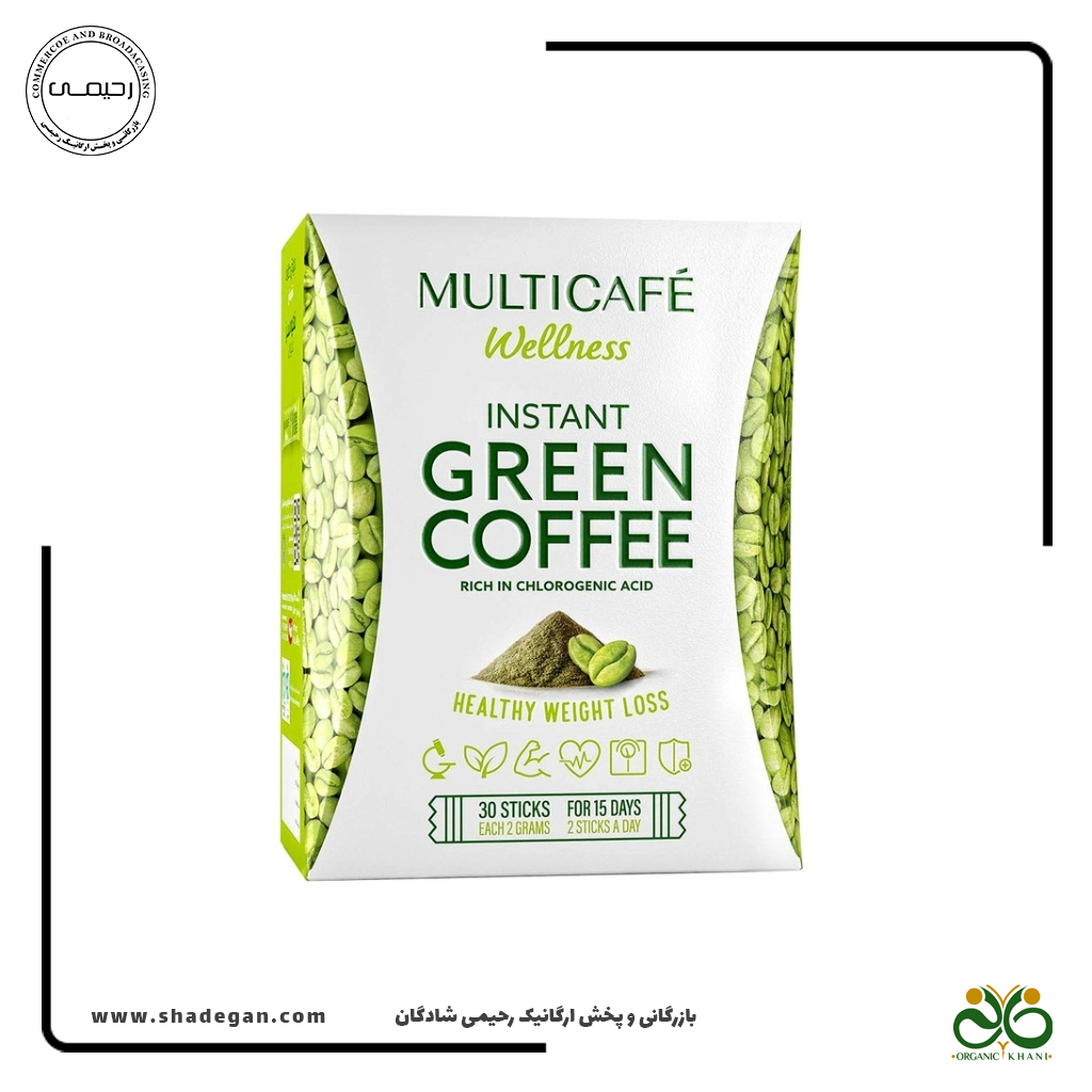 قهوه سبز مولتی کوکو قهوه سبز فوری مولتی کافه بسته ۳۰ عددی