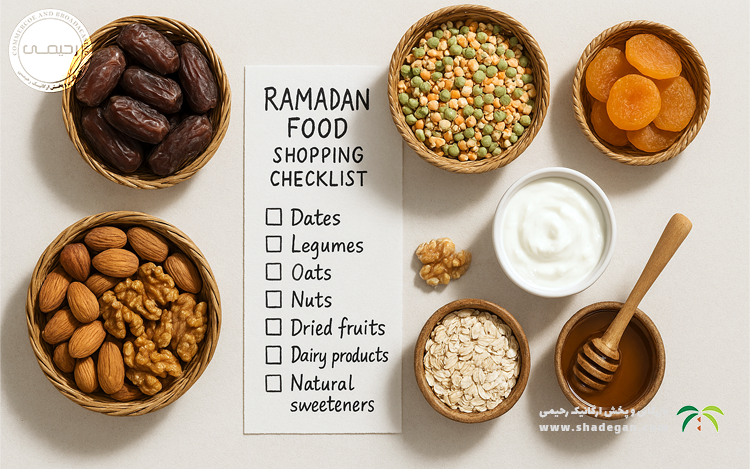چک لیست خرید مواد غذایی رمضان | راهنمای کامل خرید هوشمند افطار و سحری