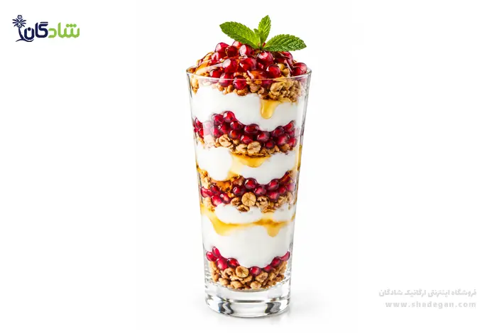 پارفه انار، ماست چکیده و عسل- دسر شب یلدا